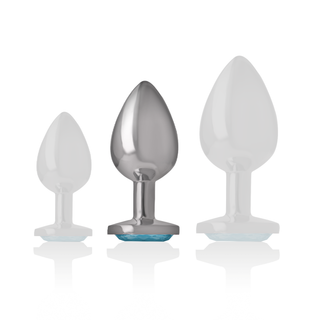 INTENSE - ALUMINUM METAL ANAL PLUG BLUE HEART SIZE M