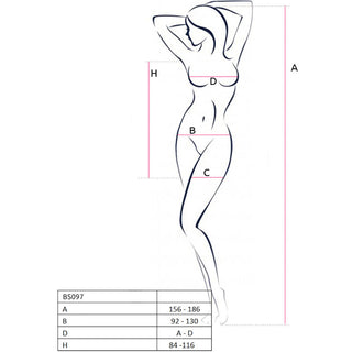 PASSION - BS097 BLACK BODYSTOCKING ONE SIZE