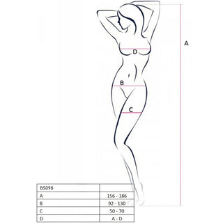 PASSION - BS098 BLACK BODYSTOCKING ONE SIZE