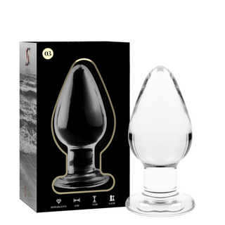 Nebula Series By Ibiza - Model 3 Anal Plug Borosilicate Glass Transparent 11 Cm -O- 5 Cm