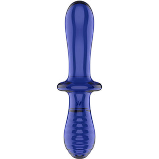 SATISFYER - DOUBLE CRYSTAL DILDO BLUE