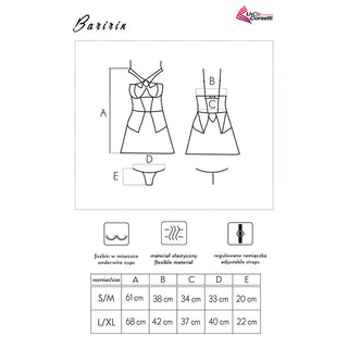 LIVCO CORSETTI FASHION - BARIRIN LC 90633 SHIRT + PANTY BLACK L/XL