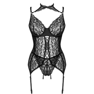 LIVCO CORSETTI FASHION - GIELLANDRA FOR THE SENSES COLLECTION CORSET + PANTY BLACK L/XL