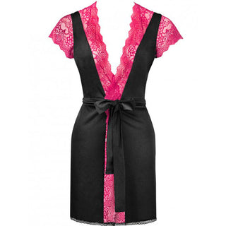 LIVCO CORSETTI FASHION - KUMIKO LC 90428 DRESSING GOWN + PANTY BLACK L/XL