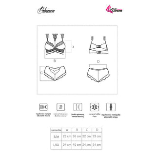 LIVCO CORSETTI FASHION - PALMENOM LC 90614 BRA + PANTY BLACK L/XL