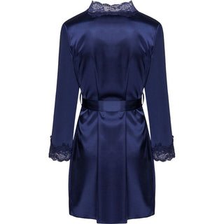 LIVCO CORSETTI FASHION - JACQUELINE LC 90249 DRESSING GOWN + SHIRT + PANTY NAVY BLUE L/XL