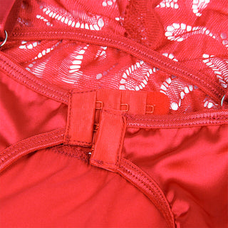 SUBBLIME - SATIN BABYDOLL WITH LACE RED L/XL