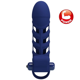 PRETTY LOVE - ALTAF VIBRATOR RING WITH SILICONE SHEATH BLUE