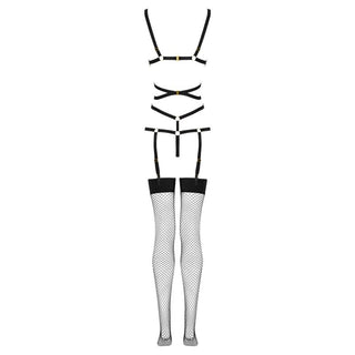 LIVCO CORSETTI FASHION - THIARA LC 20213 SET BODY + STOCKINGS BLACK L/XL