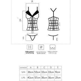LIVCO CORSETTI FASHION - LAURA LC 20215 CORSET + THONG L/XL