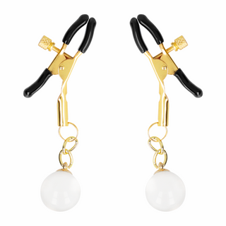 KINK - GLASS BEAD NIPPLE CLAMPS GOLD 6 CM