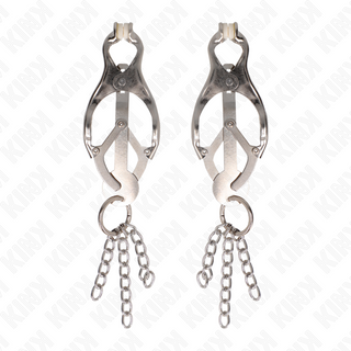 KINK - JAPANESE CLOVER NIPPLE CLAMPS WITH LITTLE CHAINS SILVER