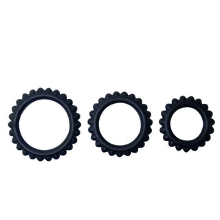 Baile - Titan Set 3Pcs Cock Ring Black 2.8 + 2.4 + 1.9cm