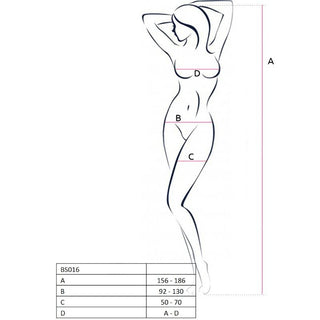 PASSION - WOMAN BS016 WHITE BODYSTOCKING ONE SIZE
