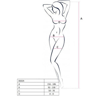 PASSION - WOMAN BS024 WHITE BODYSTOCKING ONE SIZE