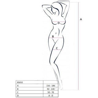 PASSION - WOMAN BS032 BODYSTOCKING BLACK ONE SIZE