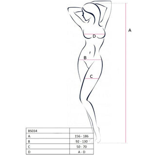PASSION - WOMAN BS034 WHITE BODYSTOCKING ONE SIZE