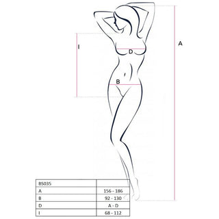 PASSION - WOMAN BS035 BODYSTOCKING BLACK ONE SIZE