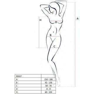 PASSION - WOMAN BS027 BLACK DRESS STYLE BODYSTOCKING ONE SIZE