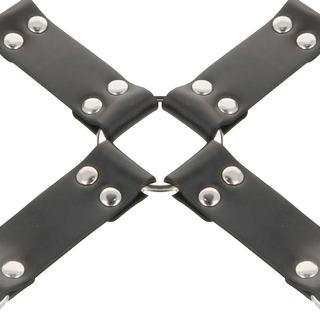 DARKNESS - LEATHER HANDCUFFS FOR FOOT AND HANDS BLACK