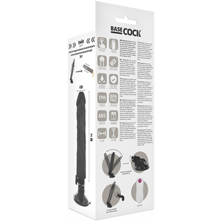 BASECOCK - REALISTIC VIBRATOR REMOTE CONTROL BLACK 21 CM -O- 4 CM