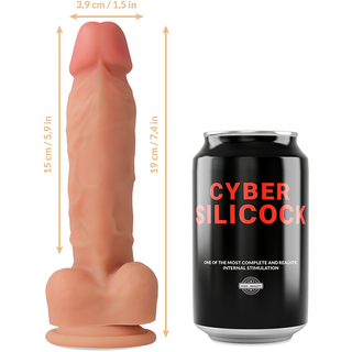 CYBER SILICOCK - STRAP-ON LIQUID SILICONE OLIVER WITH 3 RINGS FREE 19 CM -O- 3.9 CM