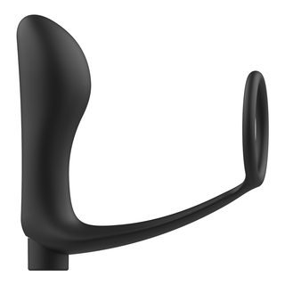 Addicted Toys - Penis Ring With Remote Control Anal Plug Black Rechargeable